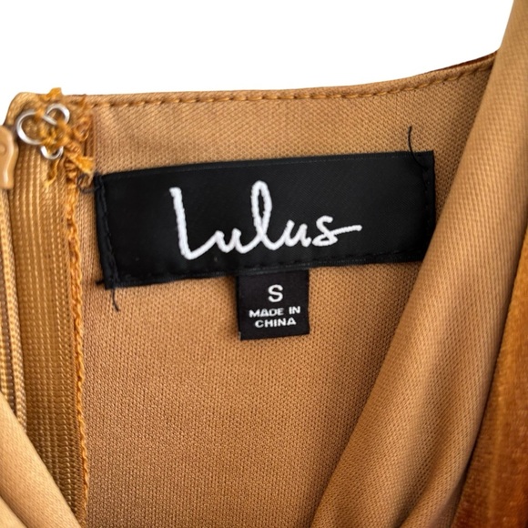 Lulus Regal Evening Copper Velvet Jumpsuit Small Party Cocktail Dressy - Picture 3 of 16